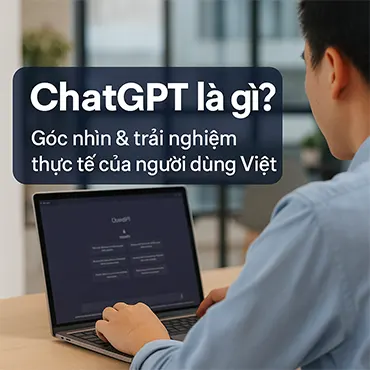 Người Việt sử dụng ChatGPT trên laptop trong văn phòng hiện đại, thể hiện góc nhìn và trải nghiệm thực tế về ChatGPT