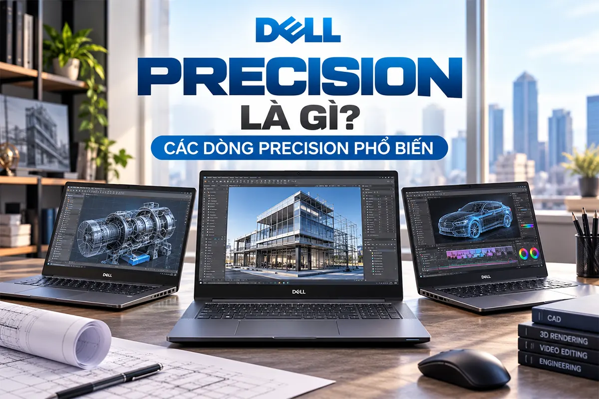 Dell Precision workstation laptop dành cho thiết kế kỹ thuật và đồ họa chuyên nghiệp